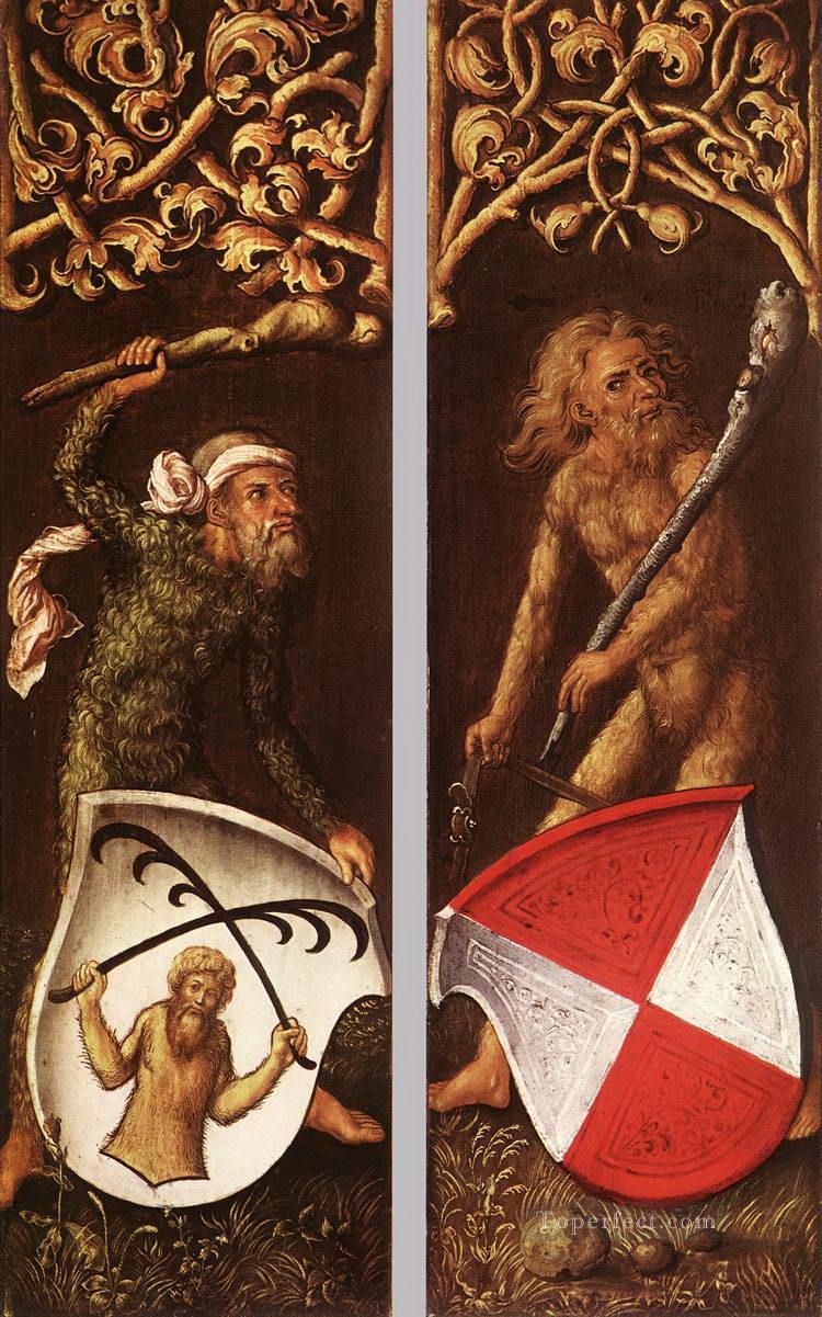Sylvan Men with Heraldic Shields Albrecht Durer Oil Paintings